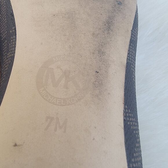 Michael Kors Kiera Leather Ballet Flats Signature MK Logo Women Size 7 Coquette - Picture 7 of 7